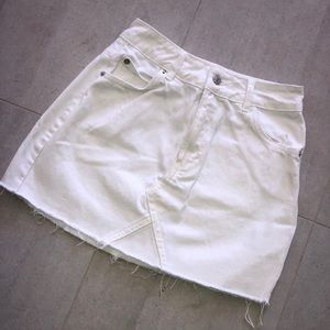 White Denim Mini Skirt